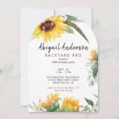 Boho Lights Backyard BBQ Birthday Party 招待状 (正面)