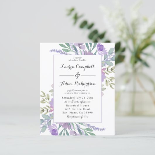 Boho Lilac Watercolor Floral BUDGET Wedding  (スタンド正面)
