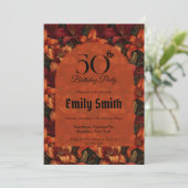 Boho Lilies Luxury Milestone Birthday 招待状 (スタンド正面)