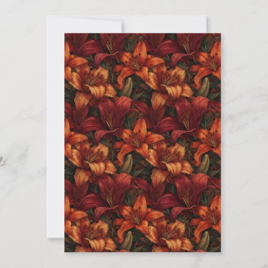 Boho Lilies Luxury Milestone Birthday 招待状 (裏面)