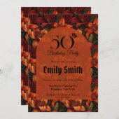 Boho Lilies Luxury Milestone Birthday 招待状 (正面/裏面)