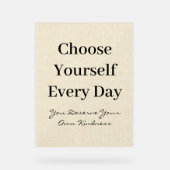 Boho Linen Self-Love Every Day Quote アクリルサイン (正面)