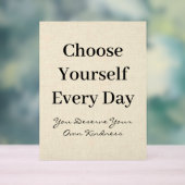 Boho Linen Self-Love Every Day Quote アクリルサイン (ニュートラル)