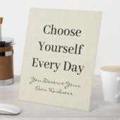 Boho Linen Self-Love Every Day Quote 台座サイン (インサイチュ)