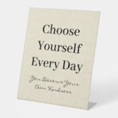 Boho Linen Self-Love Every Day Quote 台座サイン (正面)