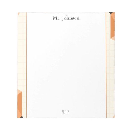 Boho Lines Frame Teacher Notepad ノートパッド (正面)