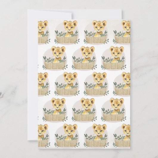 Boho Lion Cub Baby Shower 招待状 (裏面)
