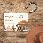 Boho Little Cowboy Western Baby Shower Desert 招待状