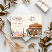 Boho Little Cowboy Western Baby Shower Desert 招待状