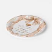 Boho Little Cutie Pie Thanksgiving Baby Shower ペーパープレート (アングル)