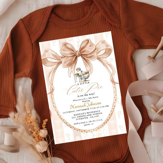  Boho Little Cutie Pie Thanksgiving Baby Shower 招待状