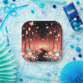 Boho Little Enchanted Forest Baby Shour ペーパープレート (パーティー)