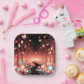 Boho Little Enchanted Forest Baby Shour ペーパープレート (パーティー)