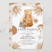 Boho Little Explorerジェンダーに中立な赤ちゃんシャワー 招待状 (正面/裏面)