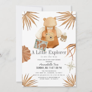 Boho Little Explorerジェンダーに中立な赤ちゃんシャワー 招待状