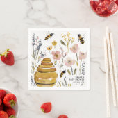 Boho Little Honey Bee Baby Shower スタンダードカクテルナプキン (インサイチュ)