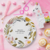 Boho Little Honey Bee Baby Shower ペーパープレート (パーティー)