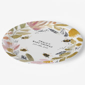 Boho Little Honey Bee Baby Shower ペーパープレート (アングル)