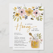 Boho Little Honey Bee Baby Shower 招待状 (正面)