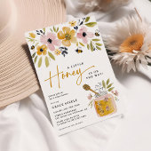 Boho Little Honey Bee Baby Shower 招待状