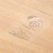 Boho Little Mermaidが赤ちゃんシャワーの途中にある アクリル招待状 (レイダウン)