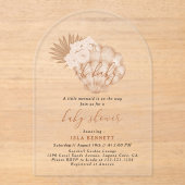 Boho Little Mermaidが赤ちゃんシャワーの途中にある アクリル招待状 (正面)