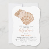 Boho Little Mermaidが赤ちゃんシャワーの途中にある 招待状 (正面)