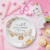 Boho Little Pumpkinがベビーシャワーに向かっている ペーパープレート (パーティー)