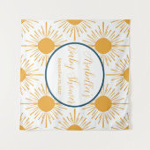 Boho Little Ray of Sun Neutral Baby Shower タペストリー (正面(横))