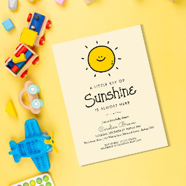 Boho little ray of Sunshine Baby Showerへの招待 招待状