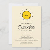 Boho little ray of Sunshine Baby Showerへの招待 招待状 (正面)