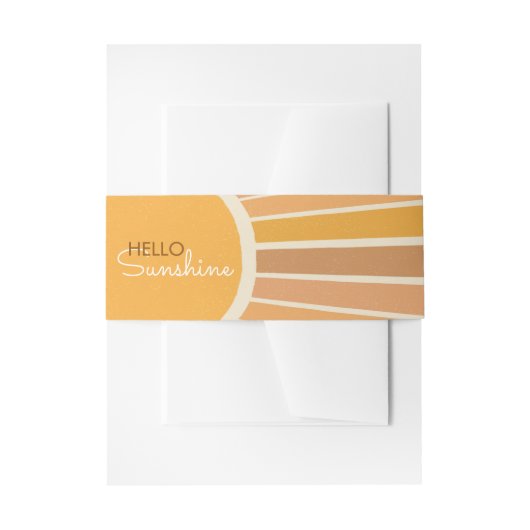 Boho Little ray of Sunshine Baby Shower 招待状ベリーバンド (正面例)