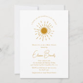 Boho Little Ray Of Sunshine Baby Shower 招待状 (正面)