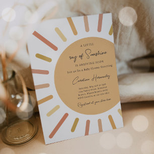 Boho Little Ray Of Sunshine Baby Shower 招待状