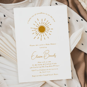 Boho Little Ray Of Sunshine Baby Shower 招待状