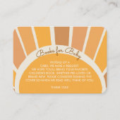 Boho Little ray of Sunshine Baby Shower Books エンクロージャーカード (正面)