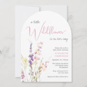 Boho Little Wildflower Watercolor Arch Baby Shower 招待状 (正面)