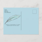 Boho LlamaフェザーOh男の赤ちゃんシャワー発表 案内ポストカード (裏面)