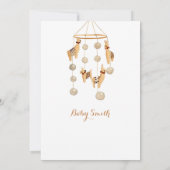 Boho Llama mamma子供部屋モバイル赤ちゃんシャワー 招待状 (裏面)