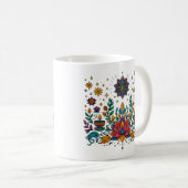 Boho Lotus Mind Meditation Art コーヒーマグカップ (正面右)
