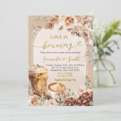 Boho Loveでエスプレッソのカップルがシャワーを浴びる 招待状 (スタンド正面)