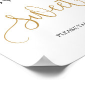 Boho loveは甘いサイン赤面ピンクフローラ緑 ポスター (角)