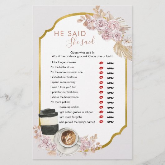 Boho Love醸造ブライダルシャワー彼は彼女と言った (正面)