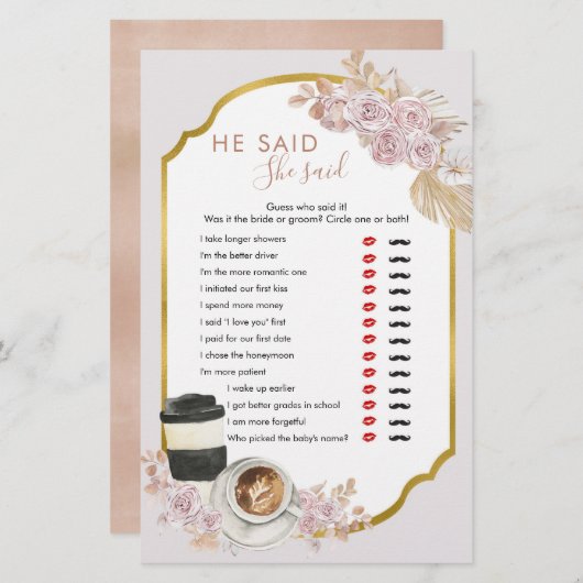 Boho Love醸造ブライダルシャワー彼は彼女と言った (正面/裏面)