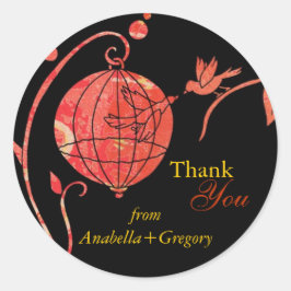 Boho Love Birds'結婚s Thank You ラウンドシール