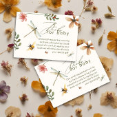 Boho Love Bug虫虫トンボの赤ちゃんシャワー エンクロージャーカード