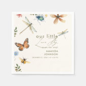 Boho Love Bug虫虫トンボの赤ちゃんシャワー スタンダードカクテルナプキン (正面)