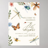 Boho Love Bug虫虫トンボの赤ちゃんシャワー ポスター (正面)