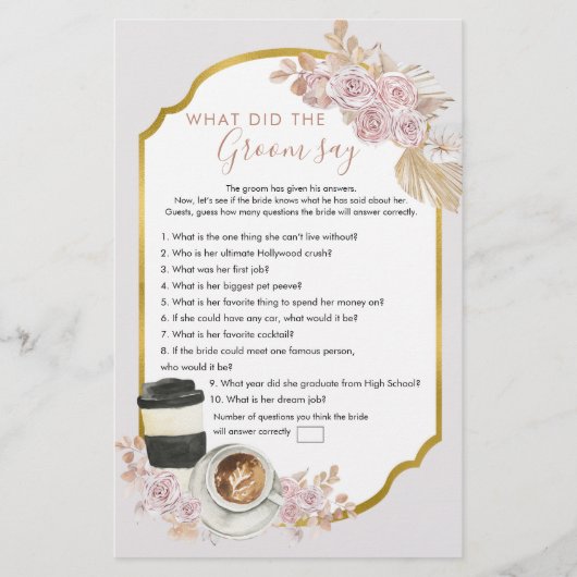 Boho Love is brewingブライダルシャワーWhat Groom Say (正面)