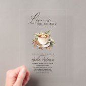 Boho Love is Brewing ブライダルシャワー アクリル招待状 (インサイチュ (ポータブル))